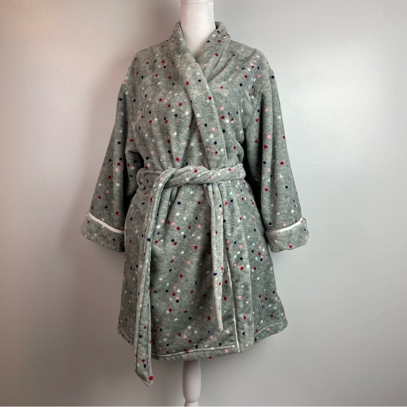 Kate Spade Fuzzy Polka Dot Short Robe - Picture 2 of 6